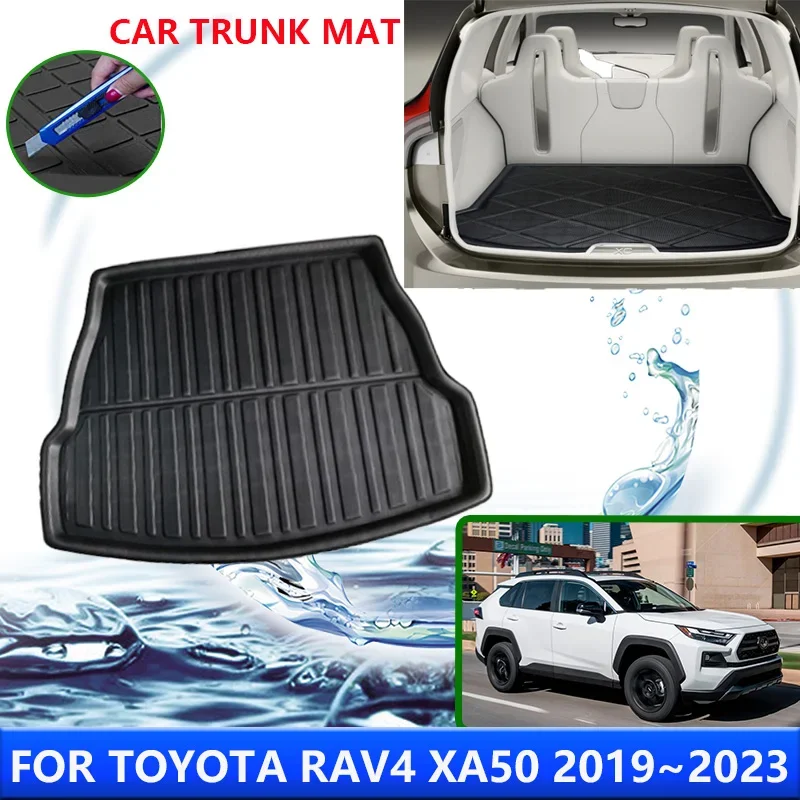 

Для Toyota RAV4 XA50 2019 2020 2023 RAV4 XA 50 Защитная накладка на задний багажник автомобиля, авто водонепроницаемый противообрастающий коврик, аксессуары для ковров