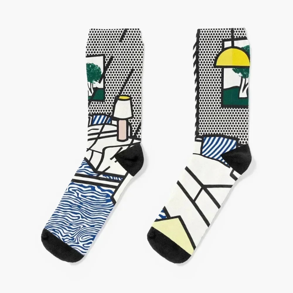 Interior with mobile by roy lichtenstein Socks soccer anti-slip kawaii funny sock christmass gift Woman Socks Men's