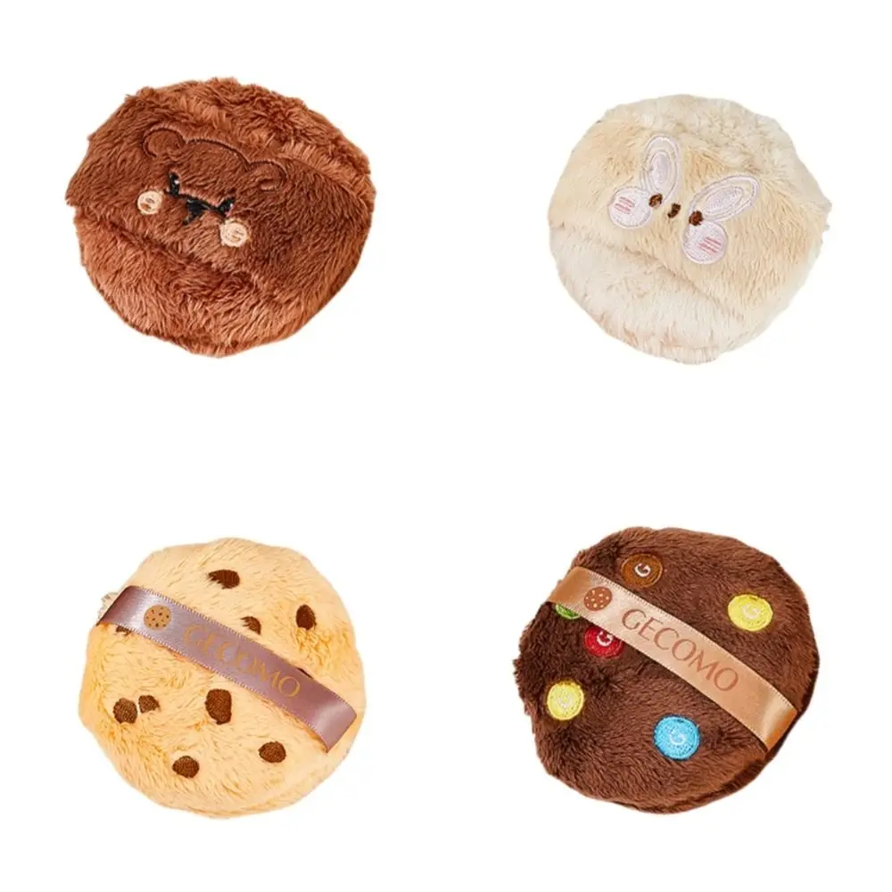 かわいいかわいいメイクアップパフ洗えるノンケーキングロング綿毛パフ再利用可能な丸型ドライパワーパフメイクアップ設定