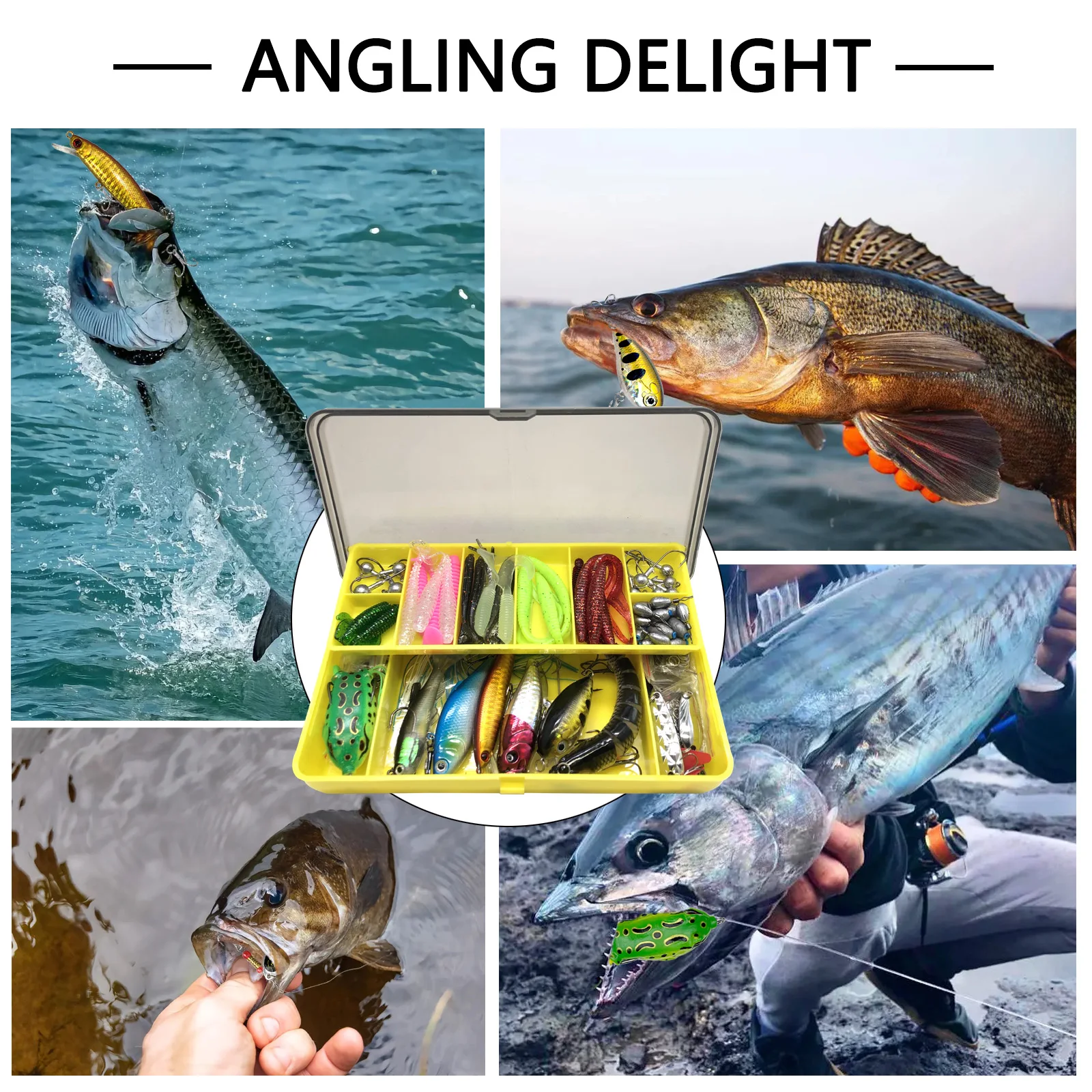 Angeln Lockt Kit 60/109/141/219 stücke Köder Set Mit Weicher Köder Metall Löffel Harte Minnow Crankbait und Zubehör Mit Tackle Box – Detail 11