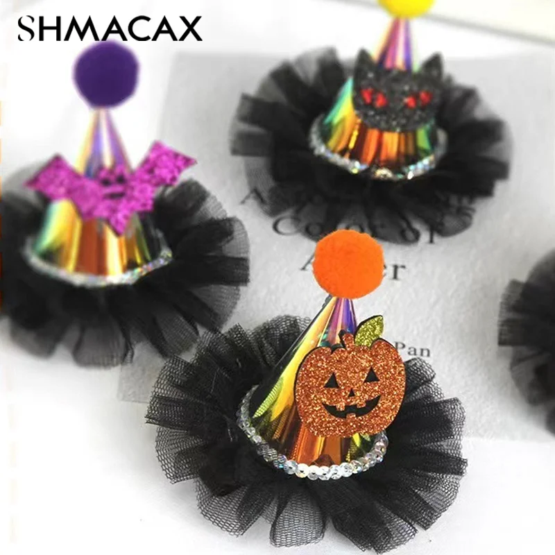 Halloween Haarclip Decoratie Flash Lamp Kant Hoed Haarspeld Halloween Decoratie Feest Haar Decor