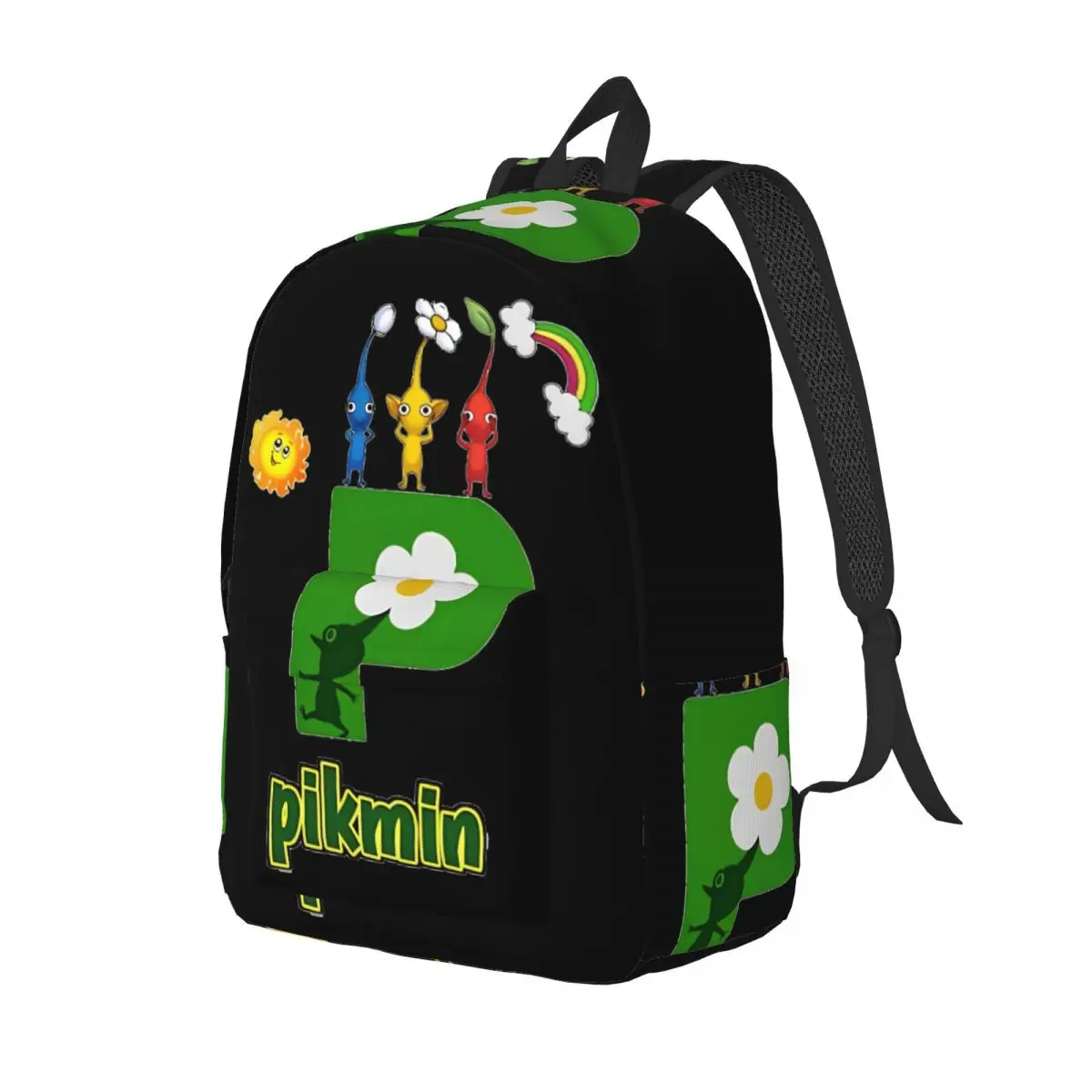 Pikmin Funny P Backpack for Kindergarten Primary School Student Bookbag Boy Girl Kids Daypack Sports