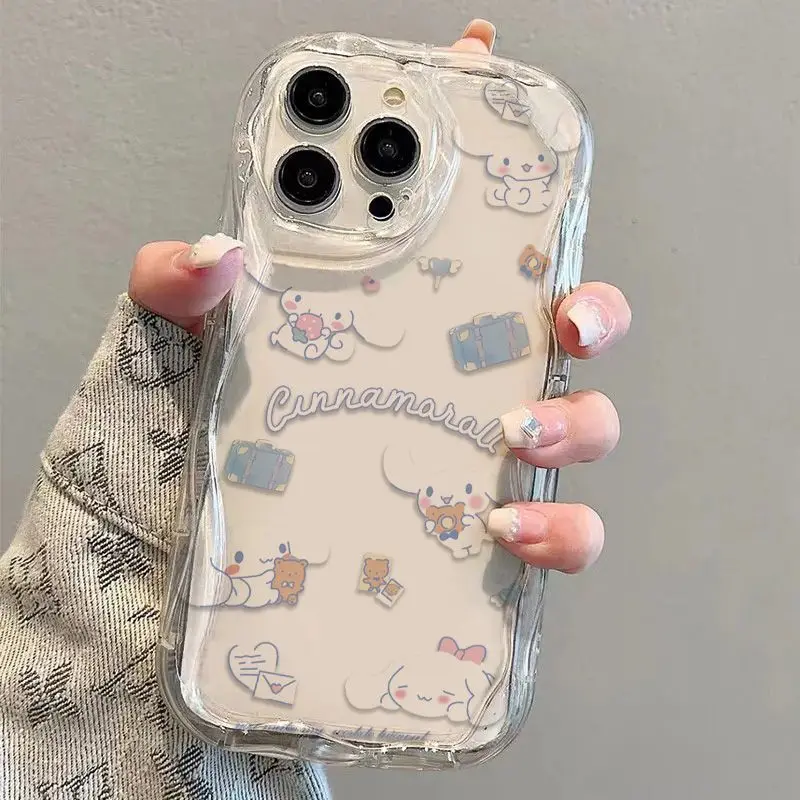 Sanrio Hello Kitty Cinnamoroll słodkie etui na telefon iPhone 15 14 13 12 11 Pro Max 7 8 Plus SE XR XS MAX Y2K Anti Fall Back Cover