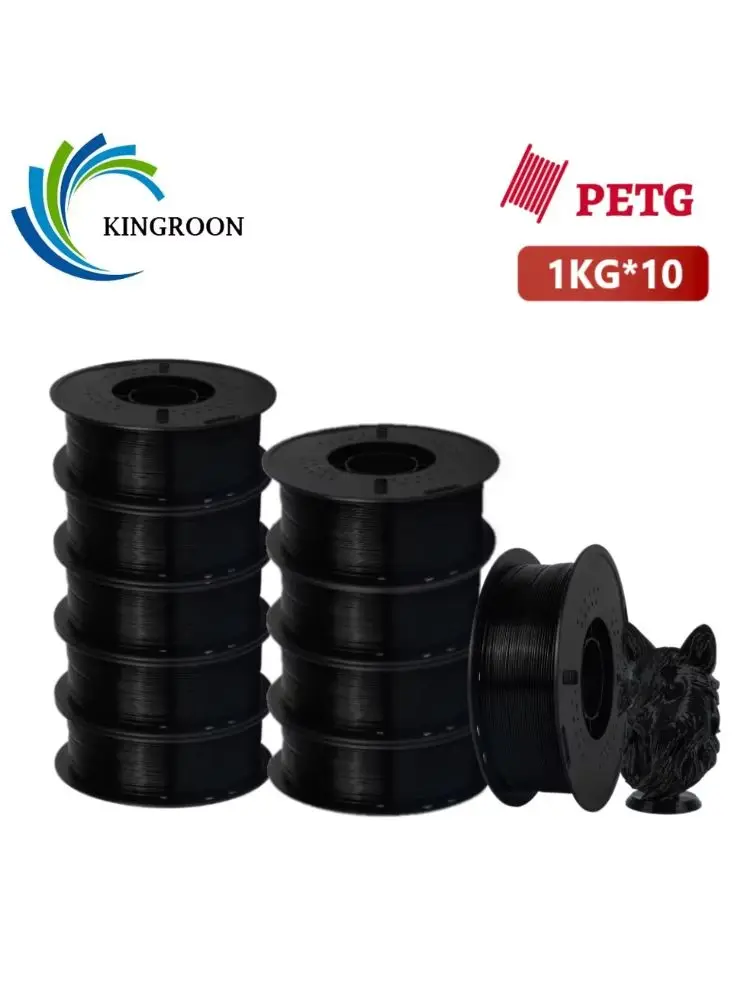 KINGROON 10KG PETG Filament 1,75mm Großhandel 10 Rollen PETG Kunststoffmaterial Sorgfältig Gewickelt 3D-Filament Verbrauchsmaterialien für 3D-Drucker