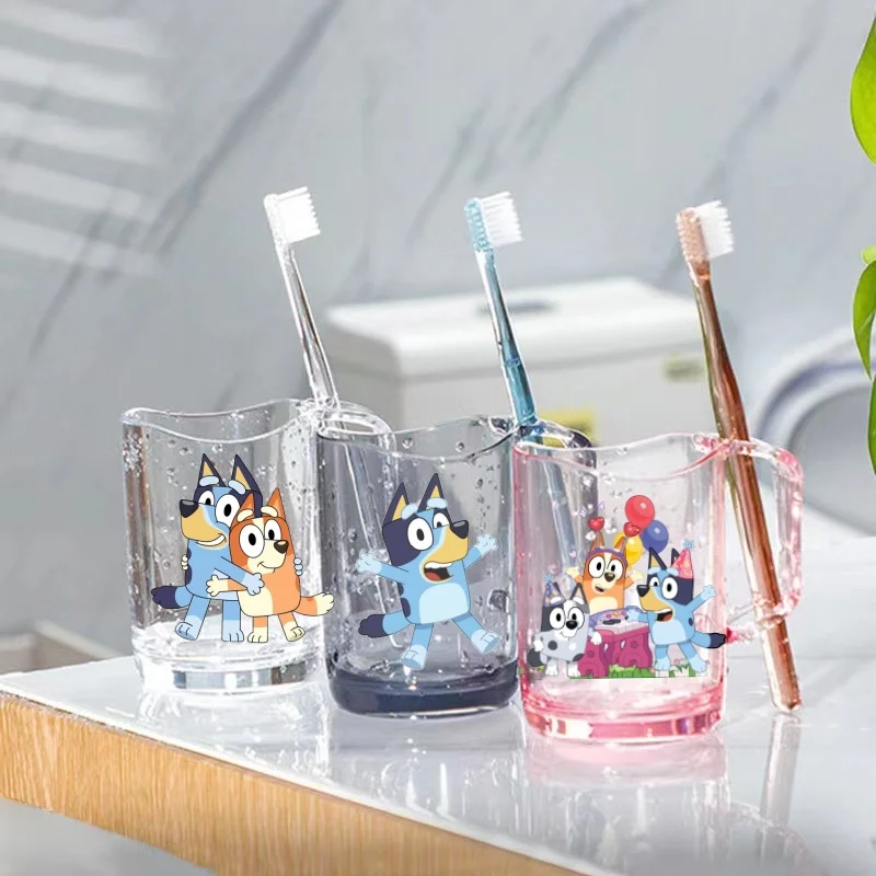 270ml Bluey Brushing Cup Bingoes Water Cups Boy Girl Children's Cartoon Rinsing Cup with Handgrip Multifunctional Birthday Gift