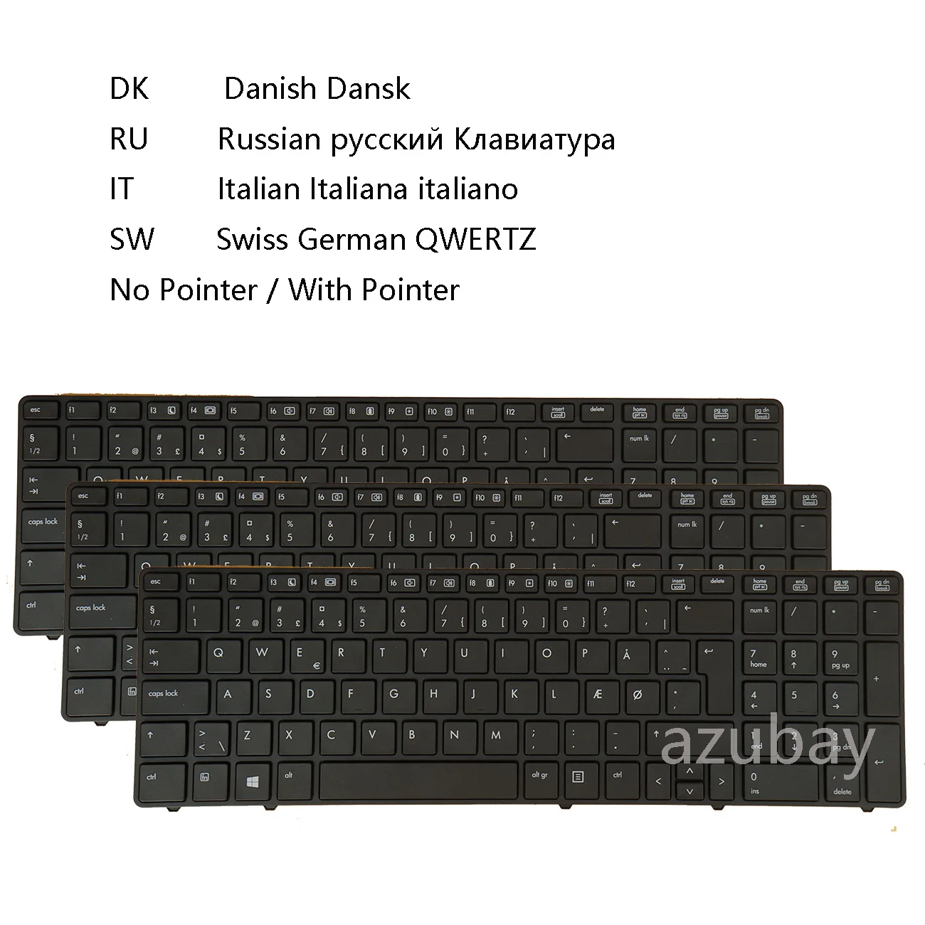 Teclado ruso, danés, italiano, suizo CH para HP Probook 6560B 6565B 6570B 6575B, elitebook 8560p 8570p 641180-061 701988-061