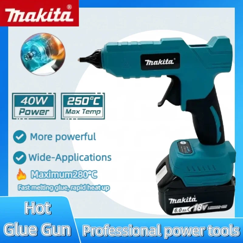 

Makita Cordless Electric Handheld Hot Glue Gun Repair DIY Tool Hot Melt Welding Hot Air Gun Anti-scald Nozzle For 20V Battery
