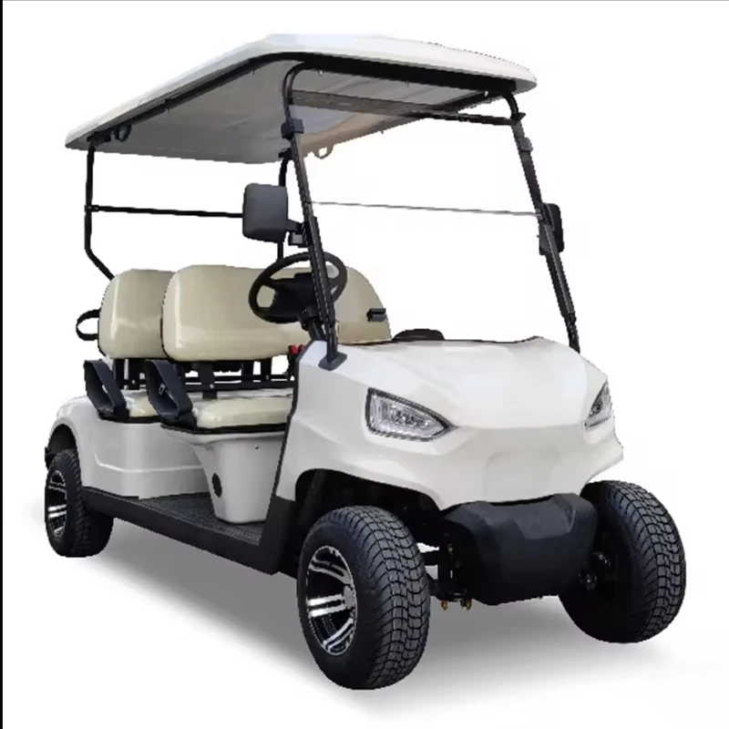 Manufacturer wholesale white red electric golf cart 2+2 4 4+2 seater golf cart 48V72V lithium battery + bumper golf cart