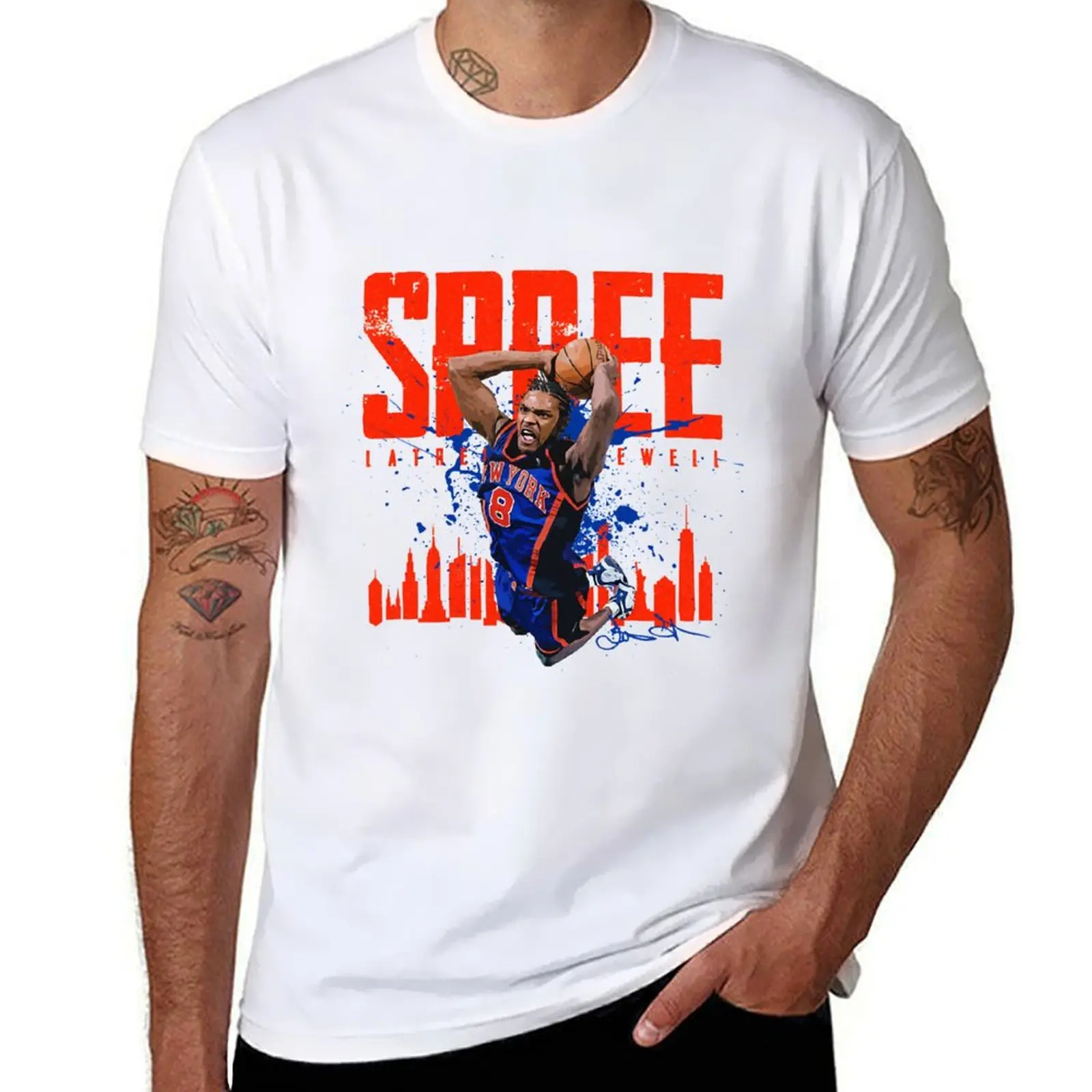 Latrell Sprewell T-Shirt man tshirt t shirt men 100% cotton luxury brand T-Shirt
