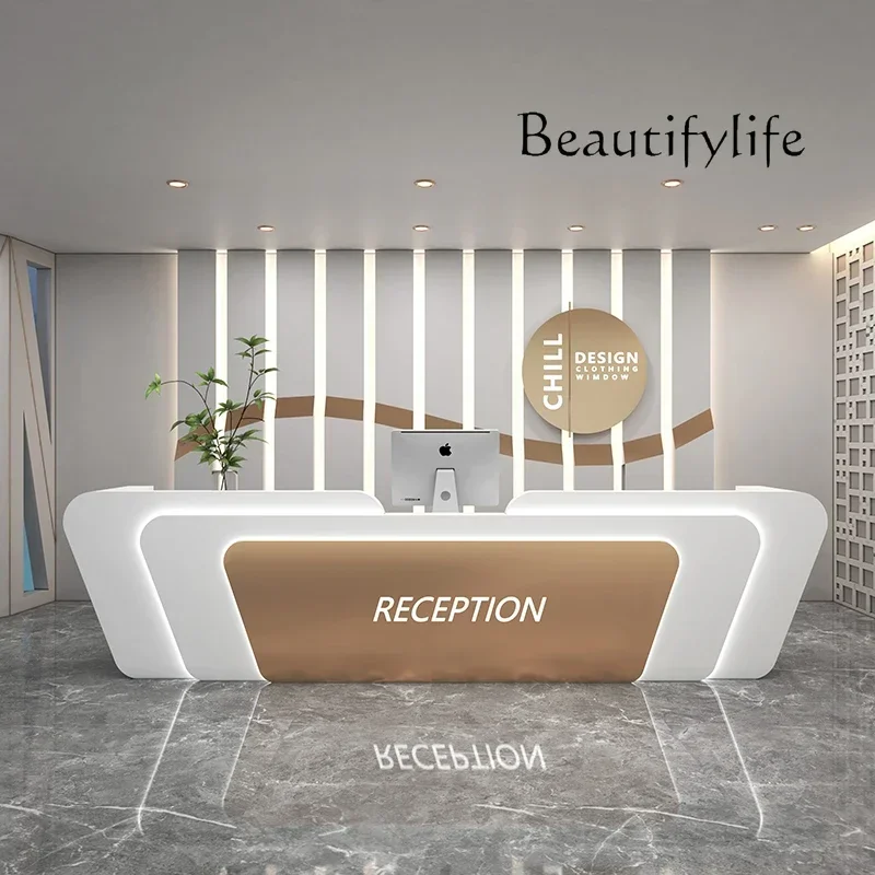 Simple Modern Beauty Salon Cashier Bar Counter Company Medical Beauty Training Institution Reception Desk