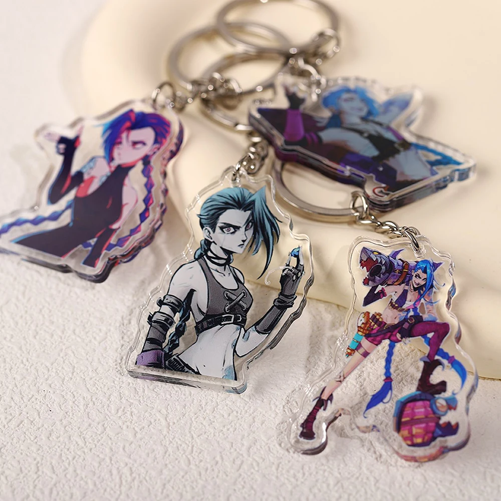 5Cm Arcane League of Legends Anime Peripherals Key Chain Cartoon Character Jinx Backpack Pendant Children Collection Gift