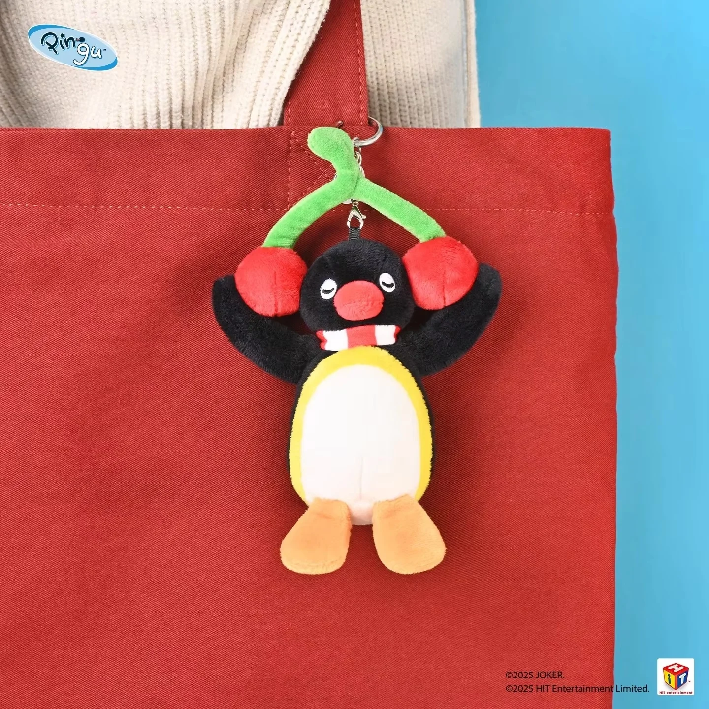جديد حقيقي Pingu ألعاب من نسيج مخملي البطريق دمية محشوة الكرز الاستماع أفخم المفاتيح البطريق الإبداعية الفاكهة سلسلة لعبة هدية لعبة #5