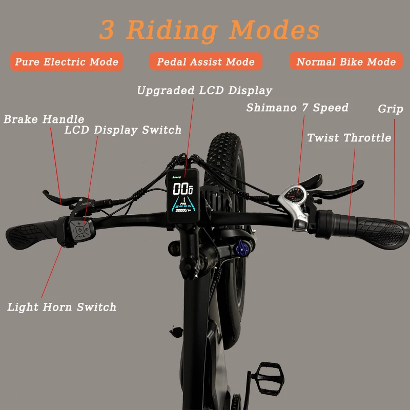 2000W Dual Motor Electric Mountain Bicycle 48V 22.4AH Full Suspension City Road Ebike 26" Fat Tire E Bike V3 MTB Velo