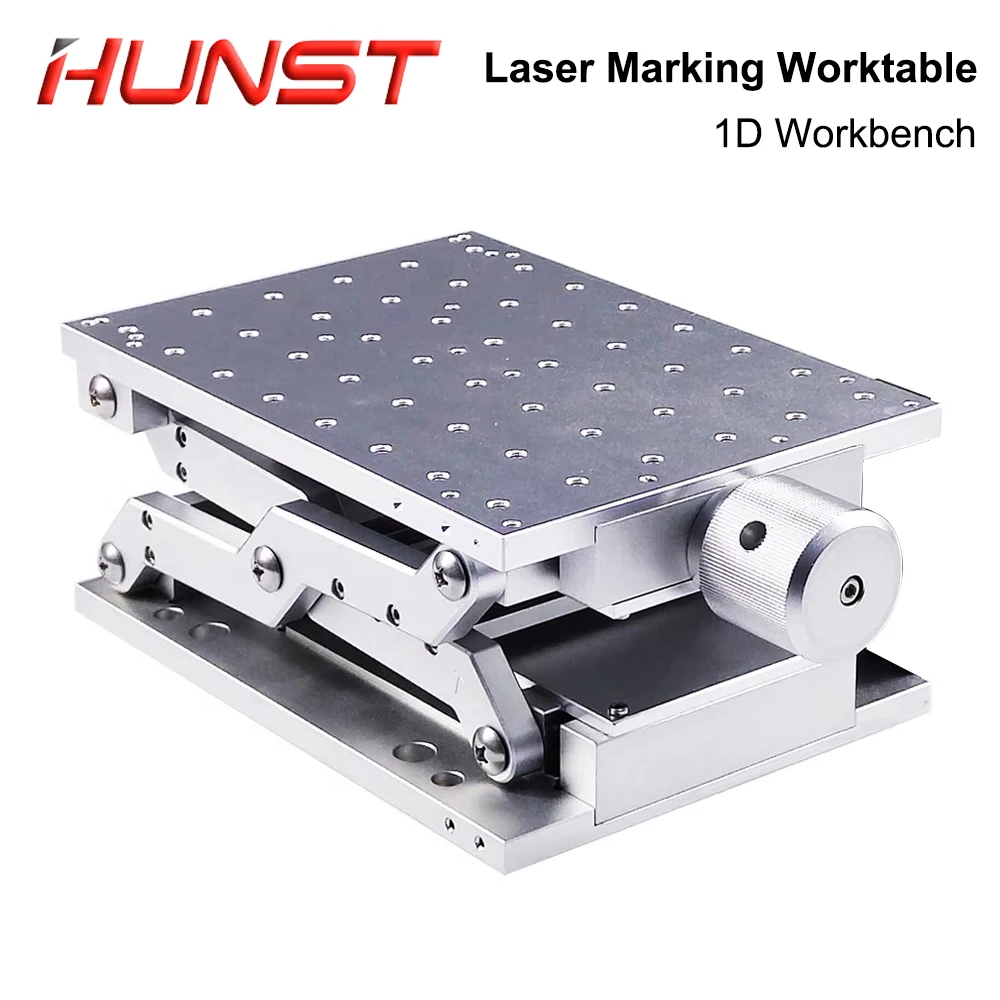 HUNST Desktop Portable Table 1D Mobile Table 210x150x85mm for Manual Lifting Platform for Laser Marking Machine