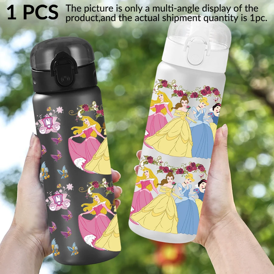 Tazza sportiva per bottiglia d'acqua in plastica da 26 once Disney Princess/floreale/floreale da 1 pezzo come regalo di compleanno/retro a scuola