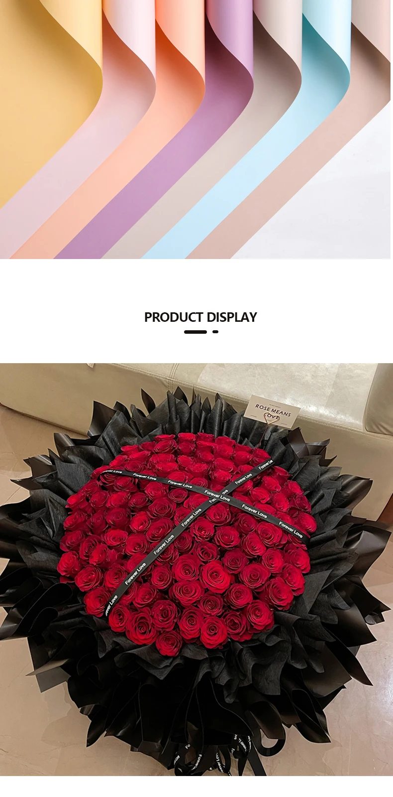 20PCS Blumenverpackung Verpackungspapier Blumenstrauß aus einfarbigem Ouya-Papier Koreanischer Stil Blumenpaket DIY Floristenmaterialien – Detail 7