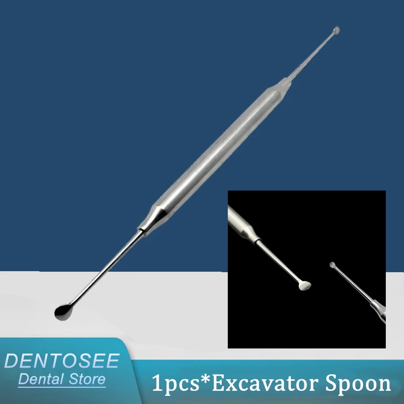 

Dental Bone Curette Spoon Excavator Surgical Tool Stainless Steel Round Tip for Implant Oral Care Instrument