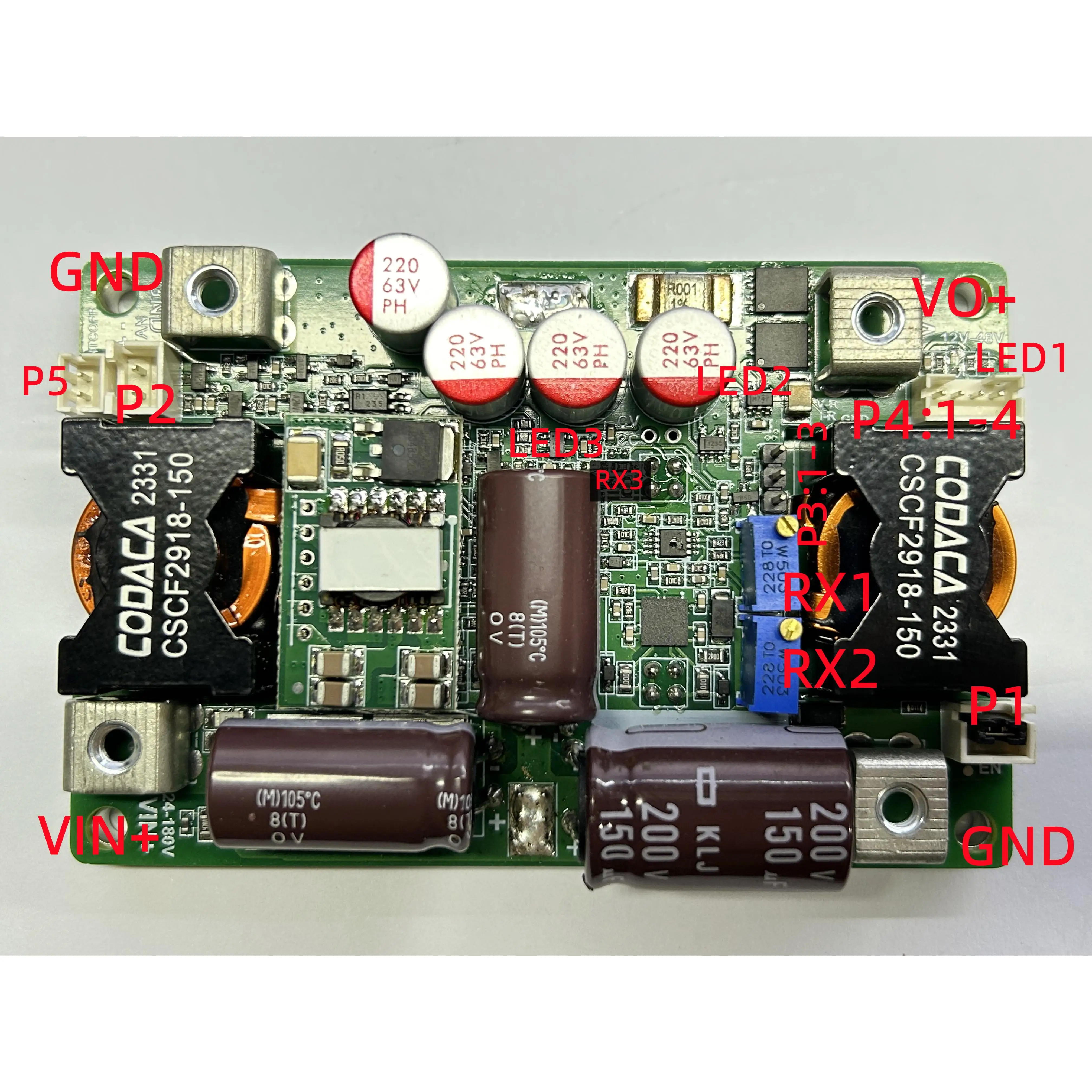 High voltage DC buck power output 12-54V/30A high-efficiency battery charging module