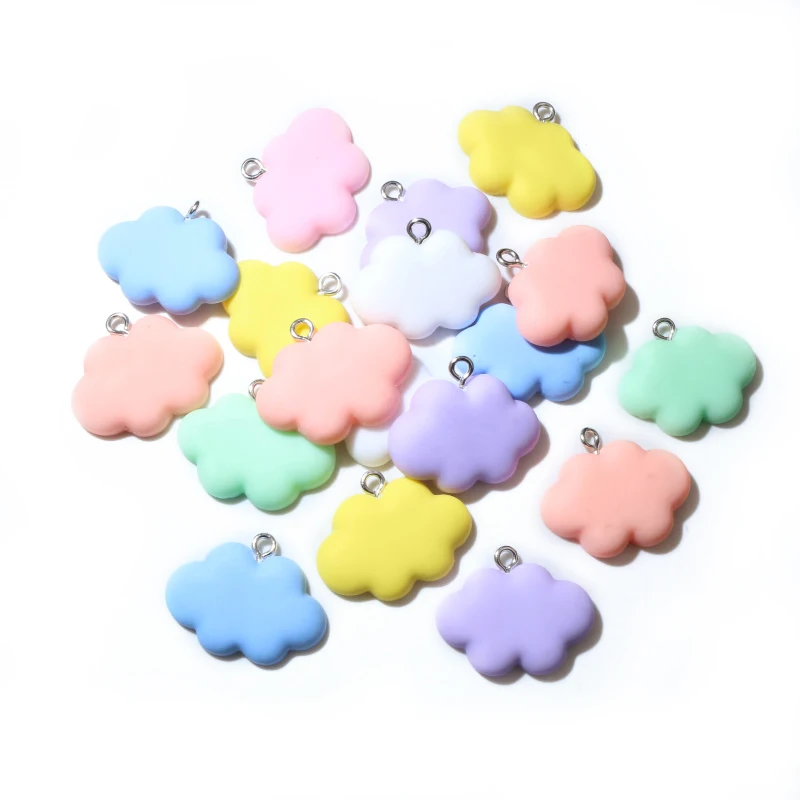 10Pcs 20x25mm Cloud Resin Charms Cute Kids Pendant Charms for Necklace Earrings Bracelets Jewelry Making Diy Accessories