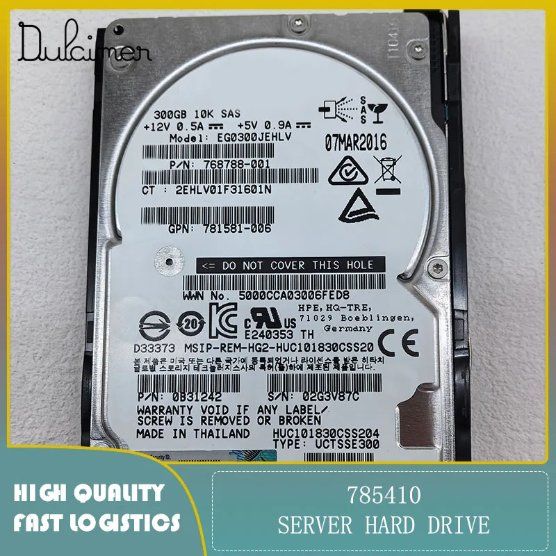 

Server hard drive 785410 EG0300JEHLV 300GB 10K SAS original second-hand