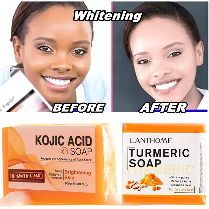 

Kojic Acid Whitening Soap Dark Black Skin Lightening Soap Kojic Acid Glycerin Brighten Face Body Skin Bleaching Turmeric Soap