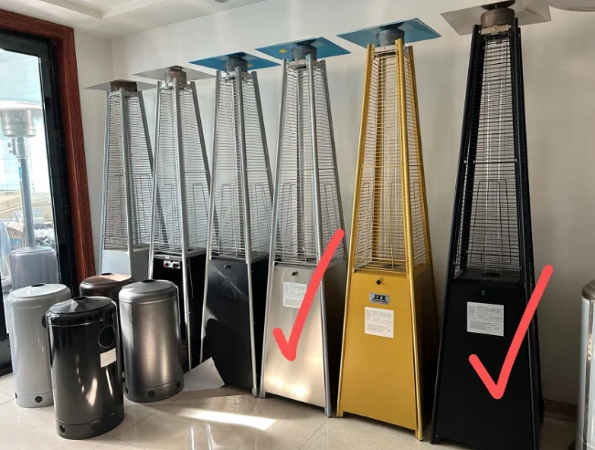 New Style Pyramid Flame Gas Patio Heater Glass Tube Garage Stainless Steel Propane Heater