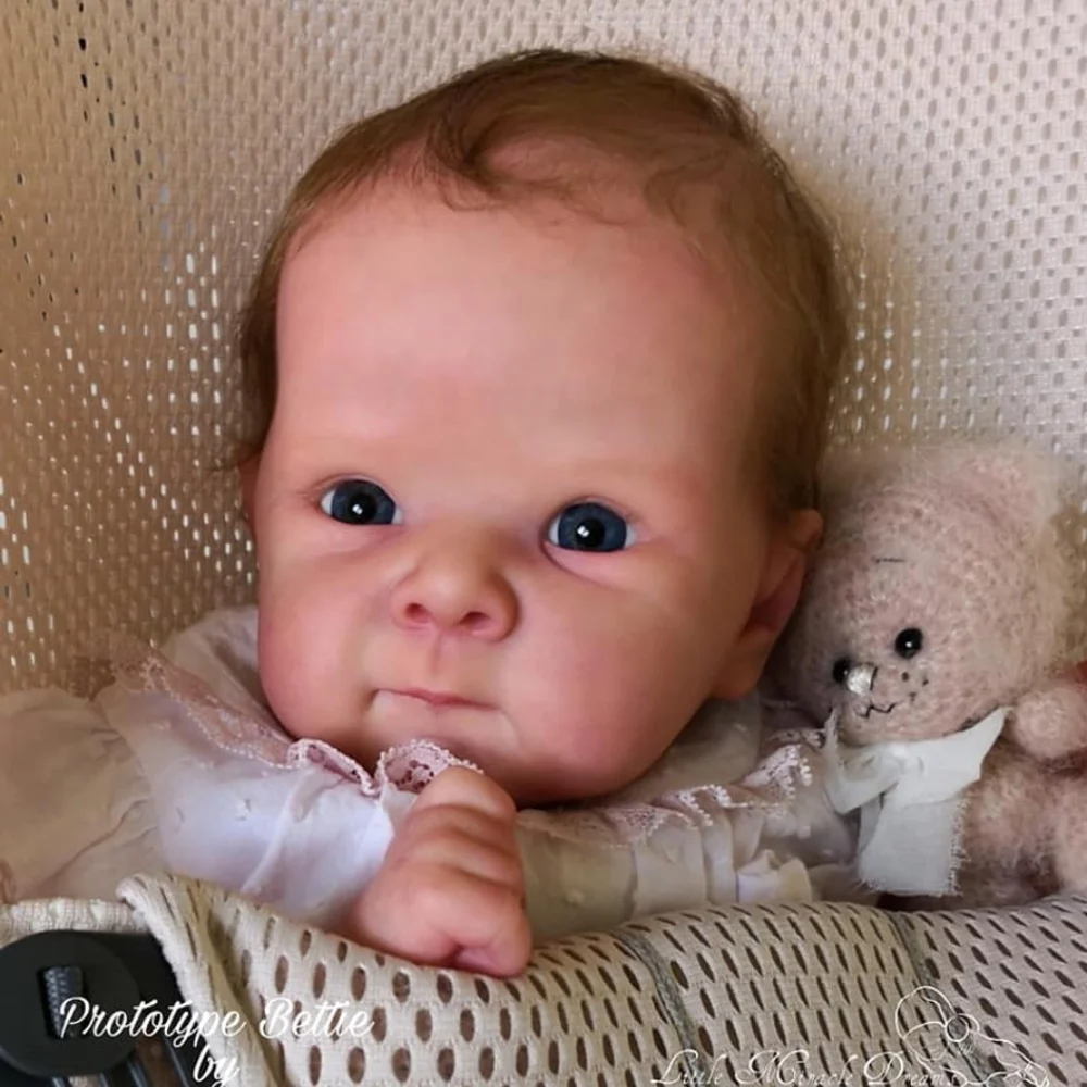 MRB 18 inch Reborn Doll Kit Bettie Lifelike Unfinished Unpainted Fresh Color Blank Vinyl Doll Kit with Cloth Body