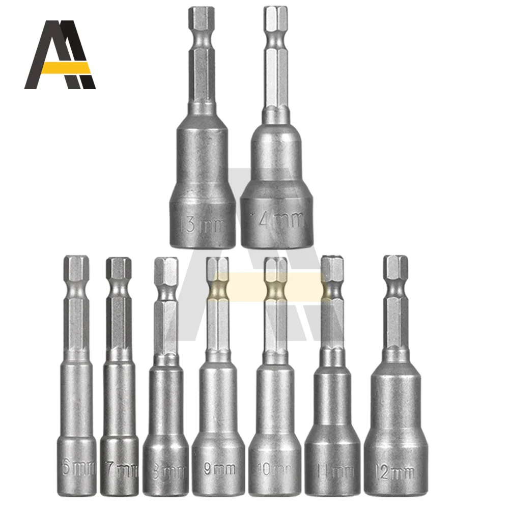 

6-10mm/6-14mm Magnetic Sleeve Kits Extended Outer Hexagonal Strong Magnetic Sleeve Head Inner Hexagonal Screwdriver Head Set