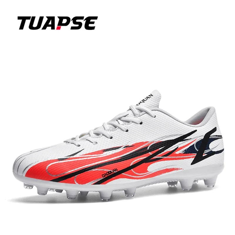 TUAPSE Teenager Soccer Shoes TF/FG Professional Comfortable Non-Slip Outdoor Grass Training Sports Men Cleats Size 32-47