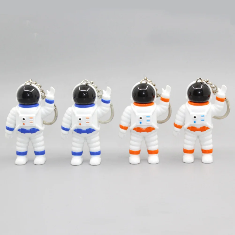 2 Pcs LED Astronaut Keychains Sound Unique Design Material Perfect Bag Key Decoration Birthday Gift Toy