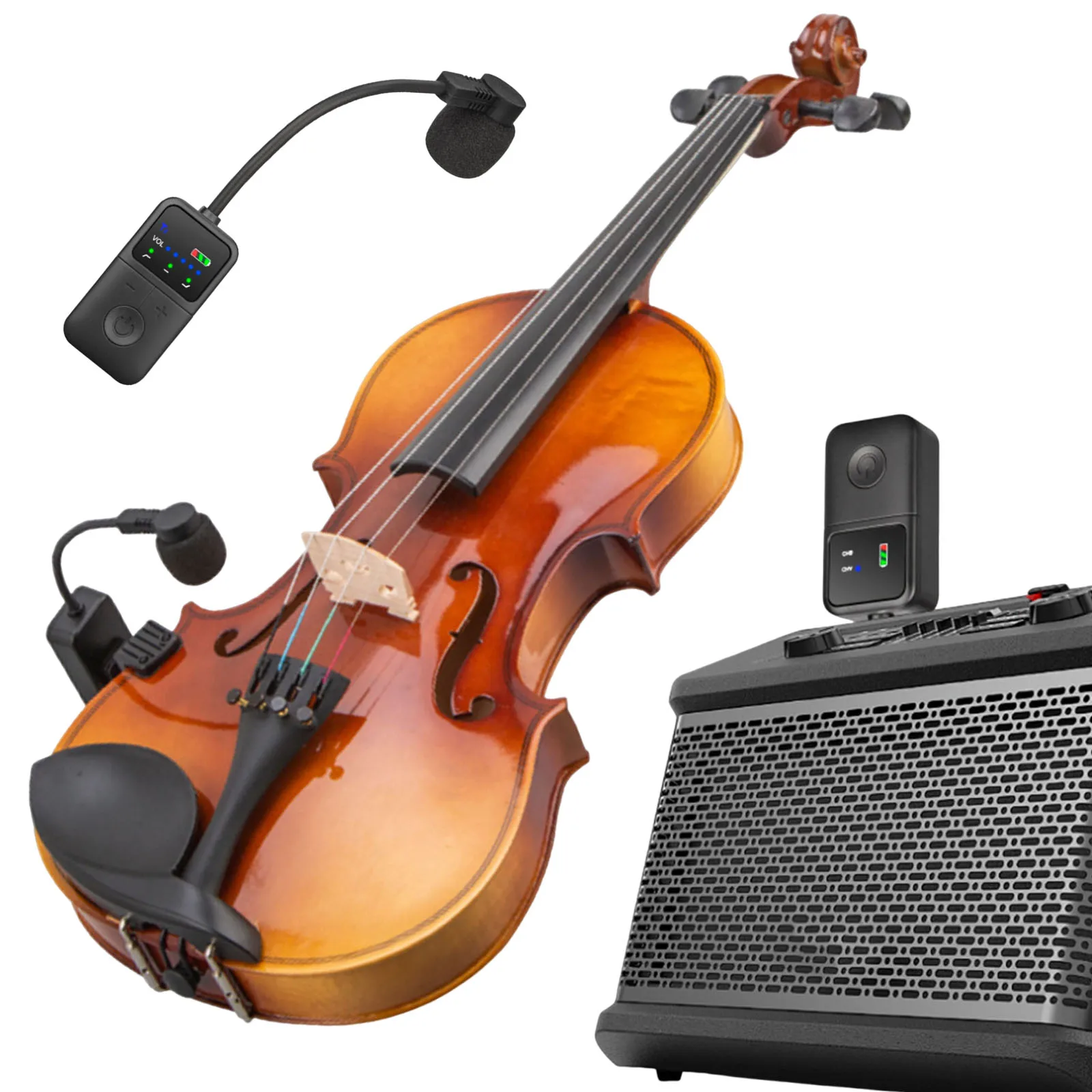 

Wireless Microphone System Violin Performance Microphone for Saxophone Brass Instrument Professional Sound Pickup Microphone