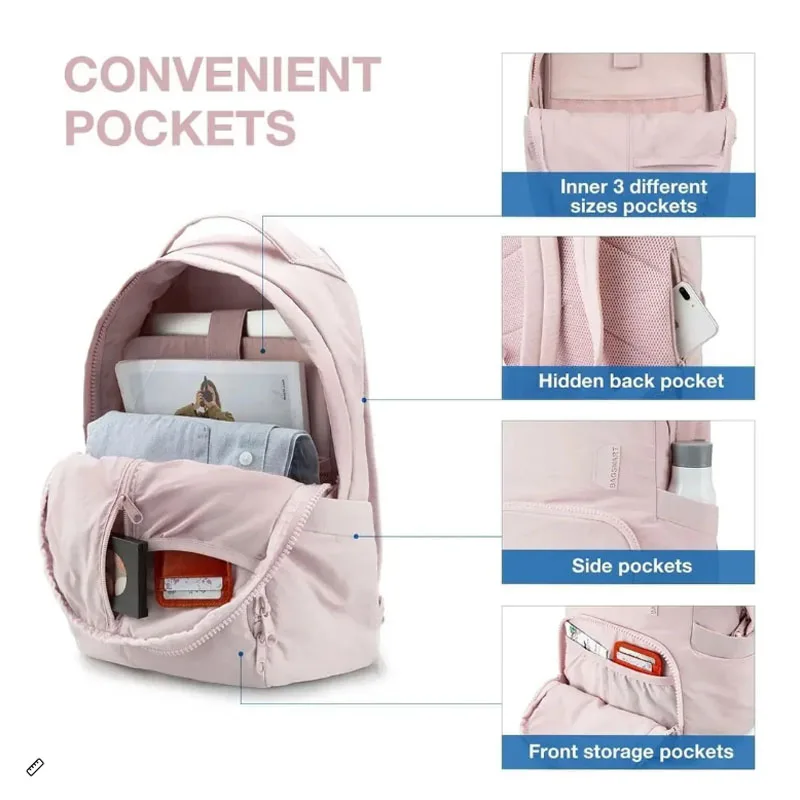 BAGSMART Fashion 13in Laptop Backpack Women New School Bag for Teenager Girls College Backapck Female