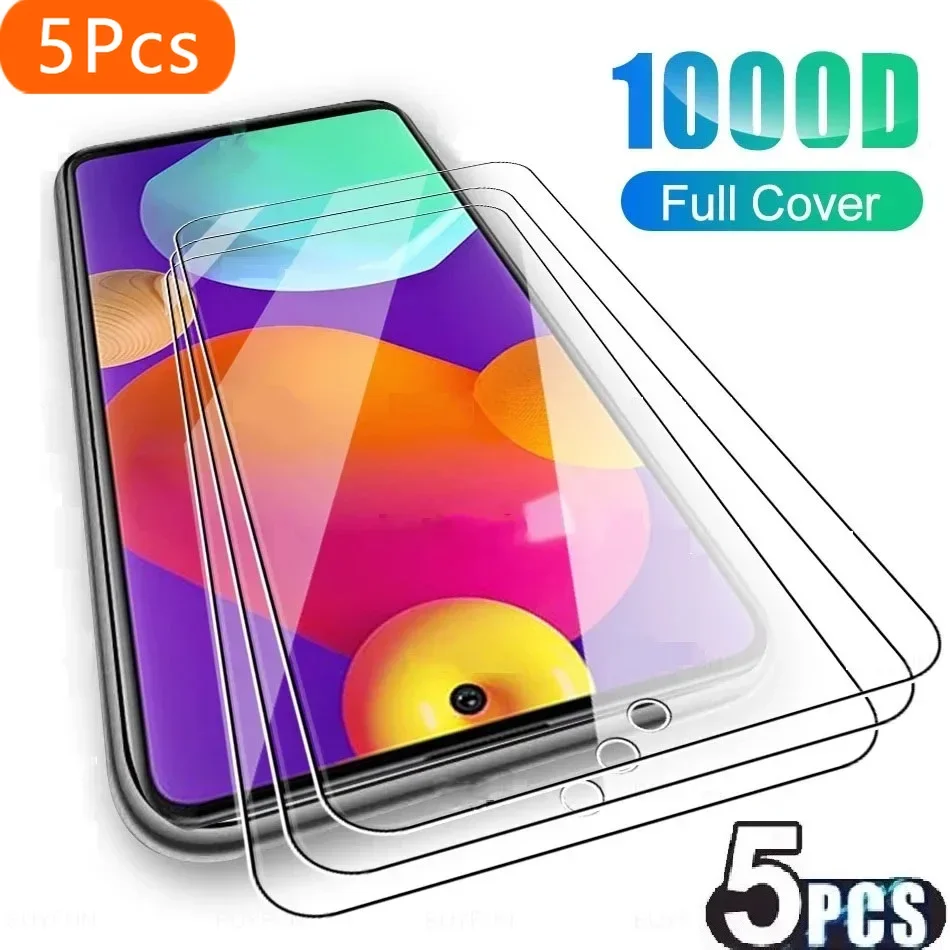 5 unidades de vidro temperado para Samsung A02 A04S A10S A11 A12 A13 A14 4G 5G protetor de tela