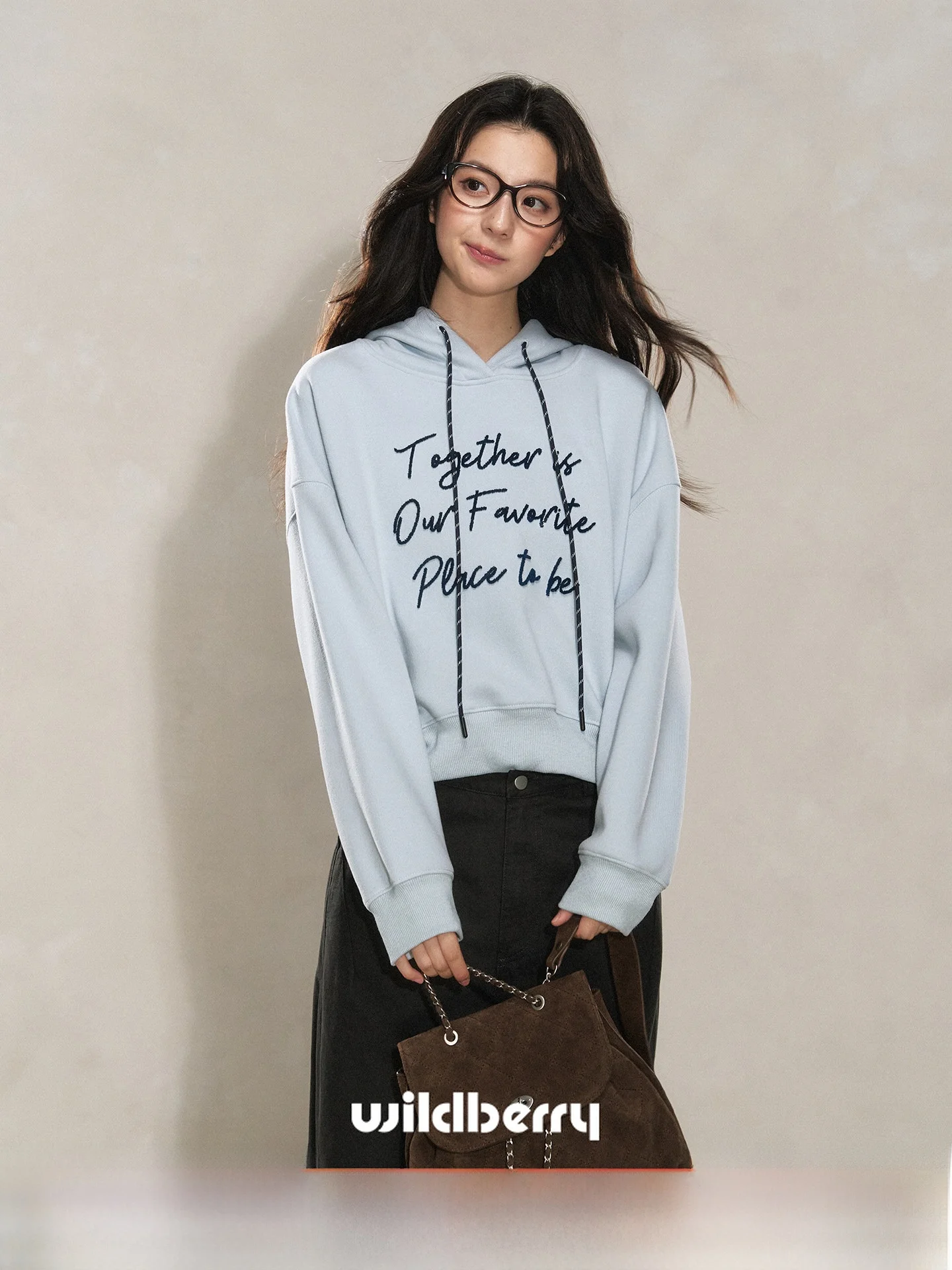 

Blue Flower Hoodie Sweatirt Women's Loose Fit Faionable Versatile Slimming Top New 2025 One Small Wild Berry Brand