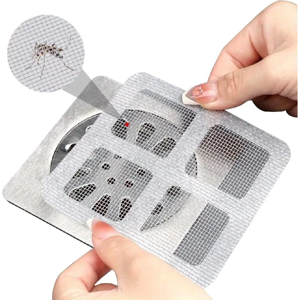 20 Pack Self-Adhesive Drain Stickers, Disposable Hair Catcher Filter for Bathroom and Kitchen Sinks, Anti-Clog Mesh Protector for Floor Drains (Random Color)