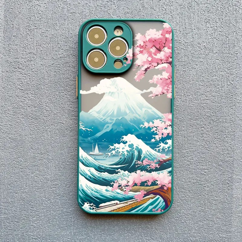 Japanische Mount Fuji Landschafts-Wellen-Handyhülle für iPhone 17 16 14 13 12 11 15 Pro Max Mini XR XS X 16 15 14 Plus Rückseite – Detail 5