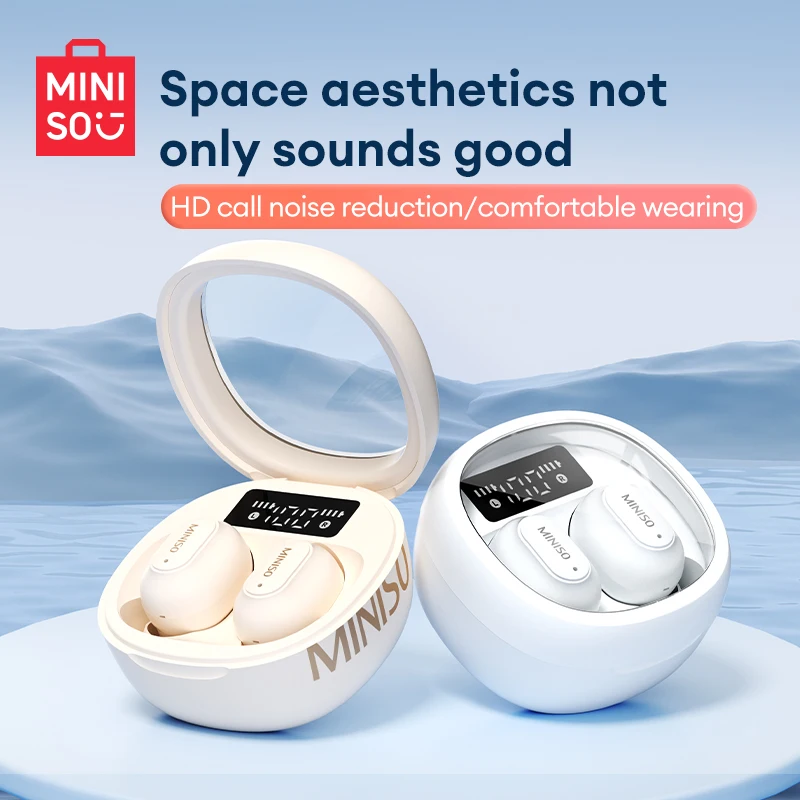 

MINISO MCT10 TWS Wireless Headset Noise Reduction Earbuds Bluetooth 5.3 Earphones Smart Digital Display Earphones New Gift