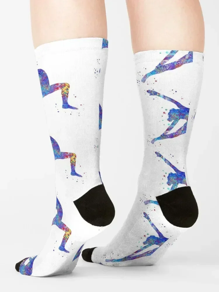 Gymnastics girl, watercolor gymnastics Socks Antiskid soccer Lots with print Hiking boots Socks For Men Women's
