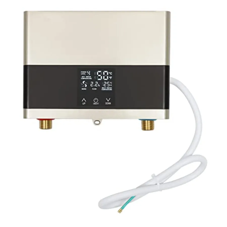 سخان مياه كهربائي صغير بدون خزان بقدرة 4000 وات مع نظام ترموستات ذكي IPx4 مقاوم للماء بالوعة فورية لتسخين الماء الساخن