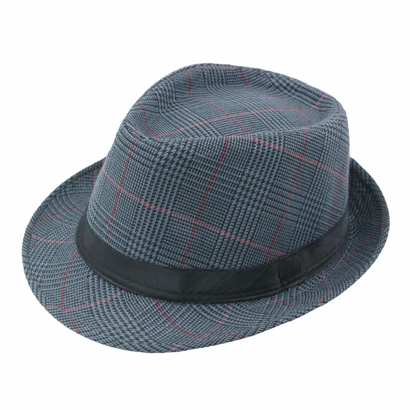 

Retro Men's Adult Bowler Hats Classic Version Chapeau Hat Male Fedoras Top Jazz Plaid Hat Casual Beach Sunhat British Style Cap