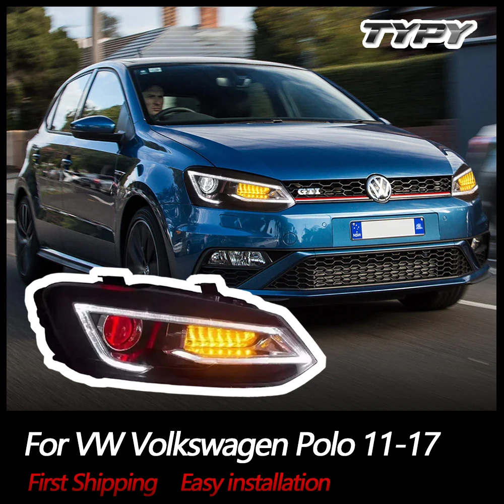 Auto Accessories LED Front Lights Demon Eyes Headlights For VW Volkswagen Polo 2011-2017 Trendline/Comfortline/Highline/Base