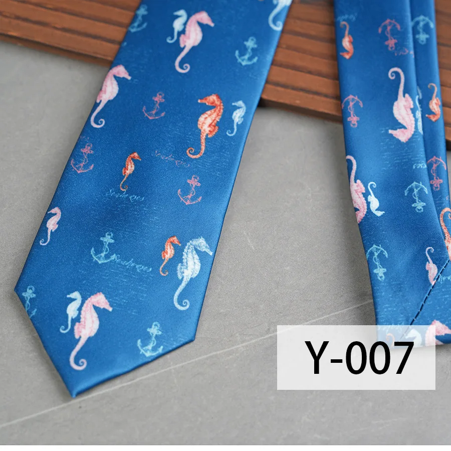 Trendy Tie for Men and Women Handtie 7.5cm Printed Hamburg Bottle Animal Pattern Cute Trend