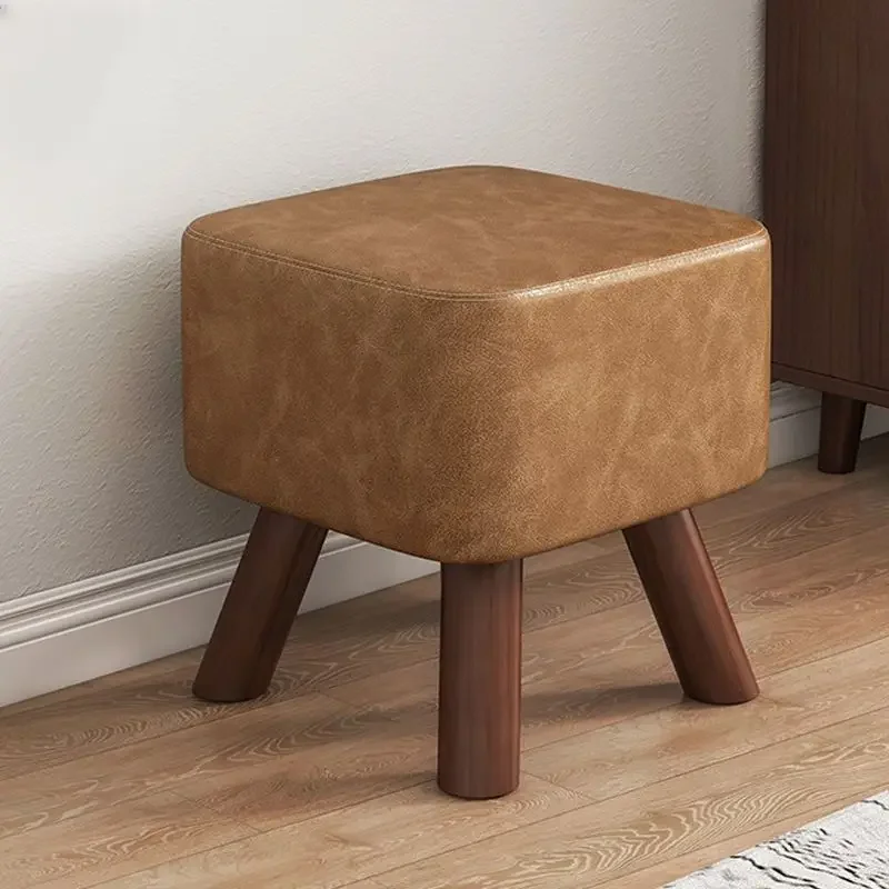 

Small Low Stools Solid Wood Stools Entry Shoes Changing Stool Living Room Tea Table Stools Square Stool Sofa Side Stool Ottomans