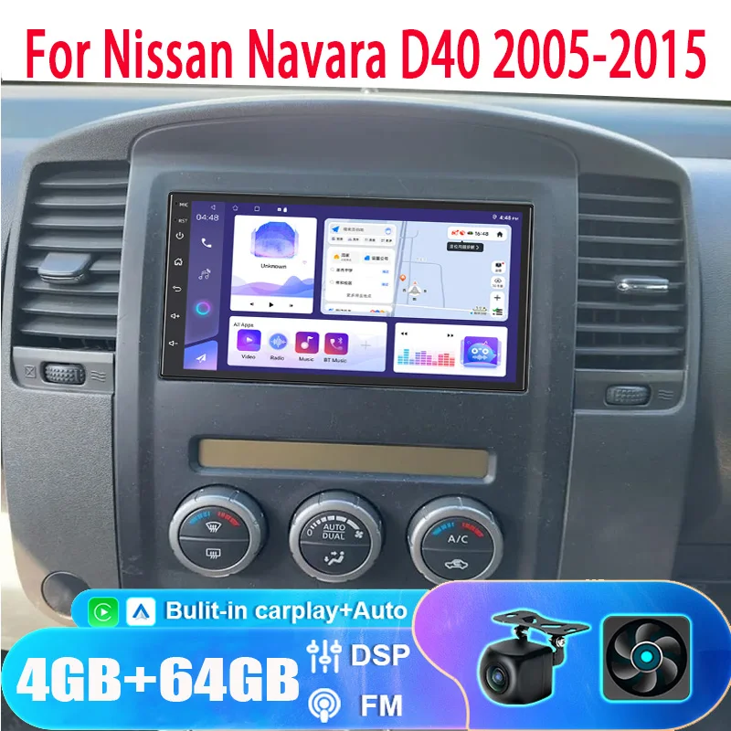 

7" 6+128GB For Nissan Navara D40 2005-2015 Car Stereo Radio Apple CarPlay Android 13 Head Unit FM GPS Reversing Image
