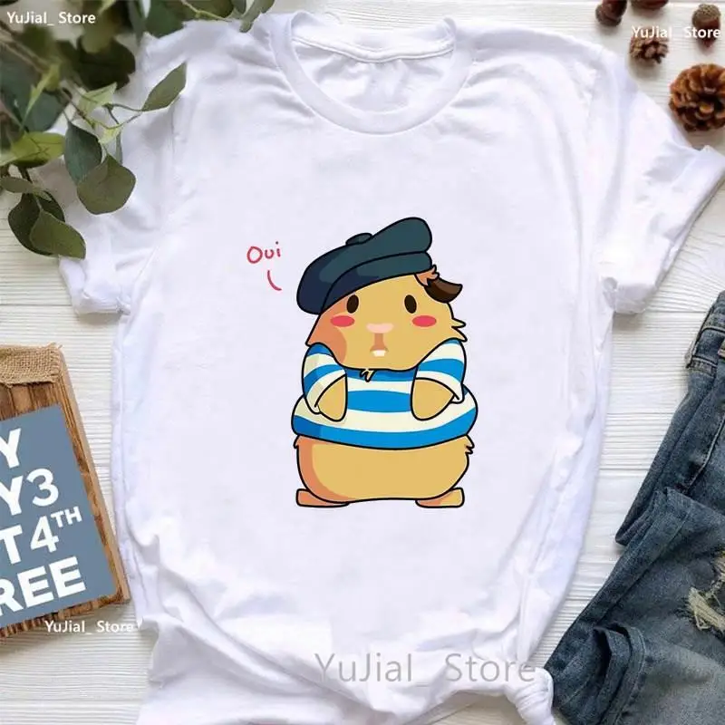 Tee Round Neck Animal Capybara Loose Fashion Europe and The United States New Casual Clothes T-shirt Graphic T Shirts