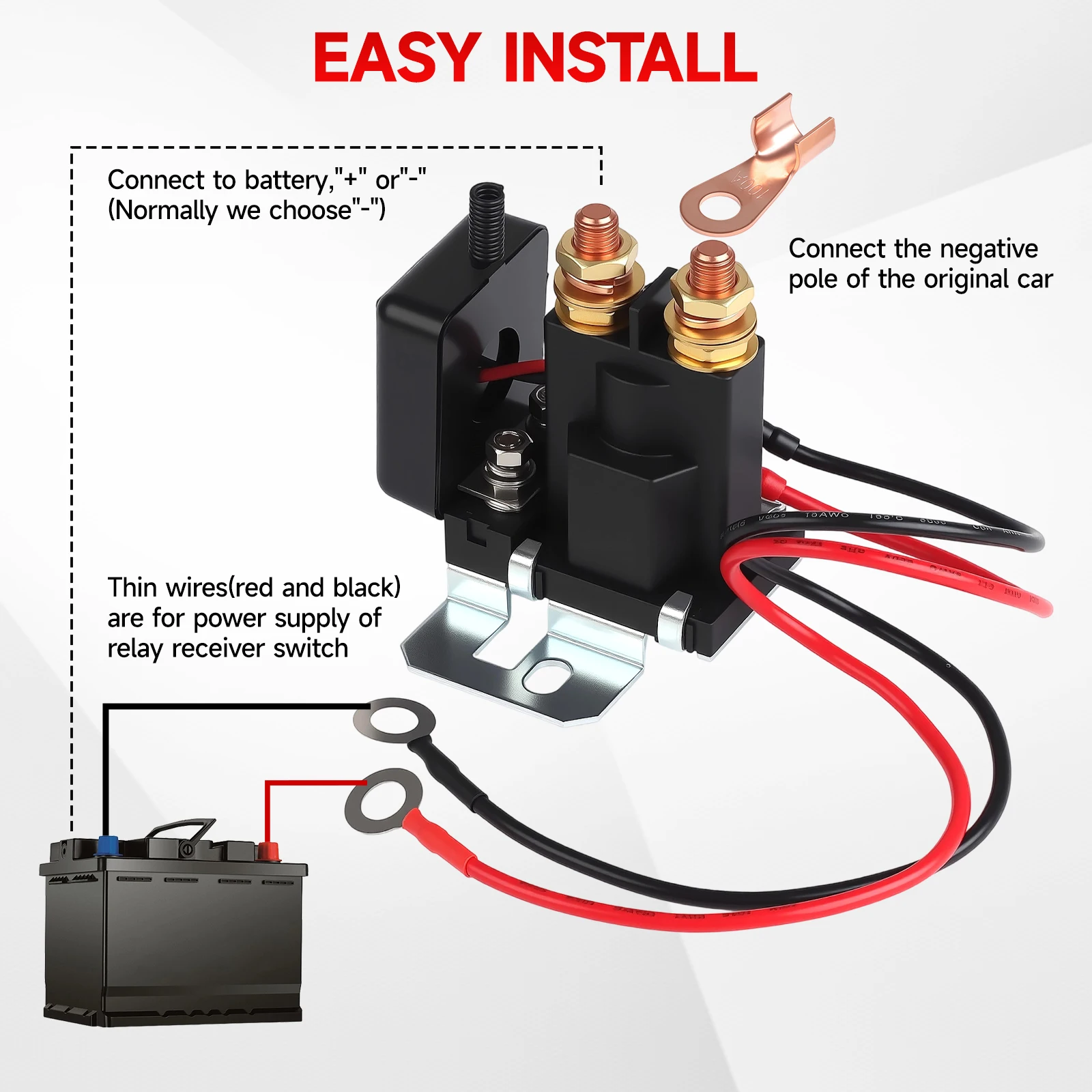 

New Remote Battery Disconnect Kill Switch Isolator For Car Truck 500A Starting DC 12V Wireless Anti-Theft Prevent Battery Drain