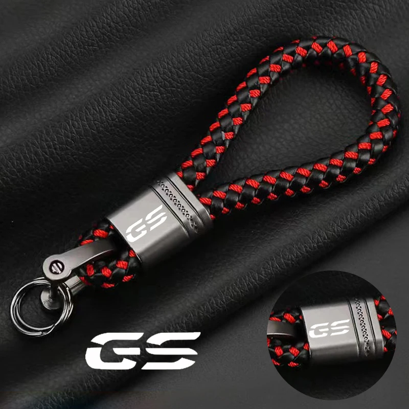 For BMW GS R1250GS R1200GS F800GS F750GS F650GS R1250 1200 F800 750 650 Motorcycle Keyring Metal Key Ring Braided rope Keychain