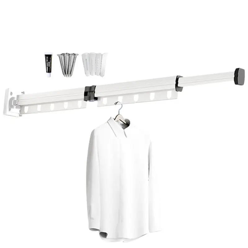 

Retractable Clothes Drying Rack Foldable Laundry Drying Rack Wall Mount Space Saver Wall Mounted Clothes Rack For Balcony