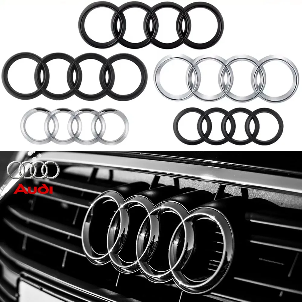 

For AUDI Q3 Q5 Q5 Sportback Q3 Sportback Q7 Q8 S5 S6 S7 R8 S4 Car 4 Ring Front Hood Bonnet Grill Badge Rear Trunk Emblem Sticker