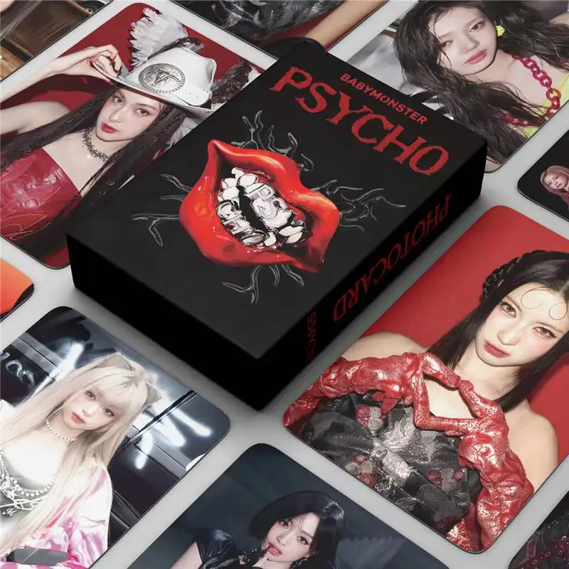 BABYMONSTER 55pcs/set New Album Postcards PSYCHO Cards Fan Collectible Cards LOMO Cards ASA RUKA AHYEON Photo Cards KPOP